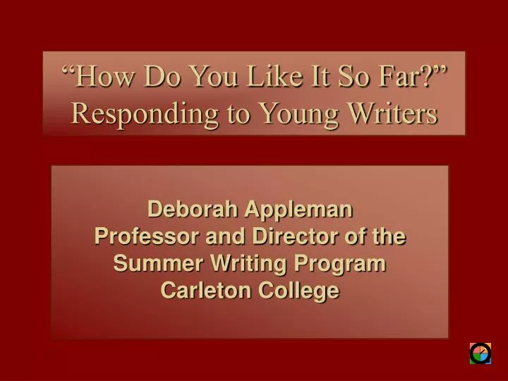 deborah appleman professor and director of the summer writing program carleton college