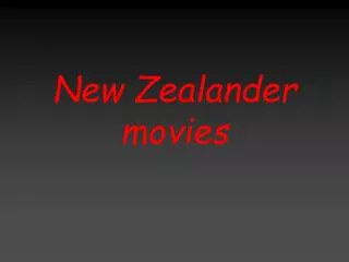 New Zealander movies