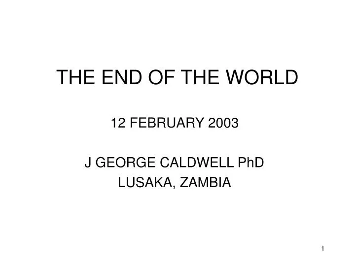 the end of the world