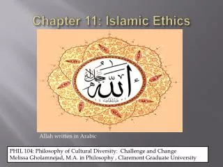 Chapter 11: Islamic Ethics