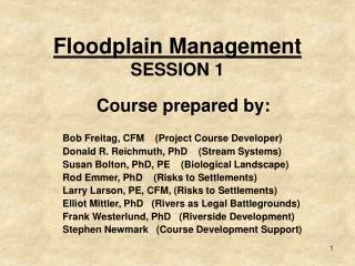 Floodplain Management SESSION 1