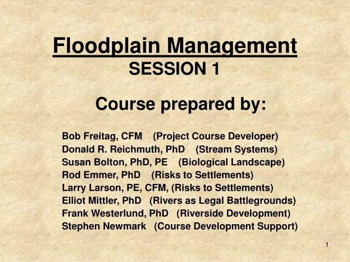 floodplain management session 1