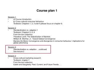 Course plan 1