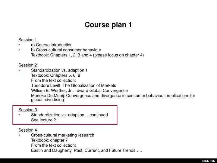 course plan 1