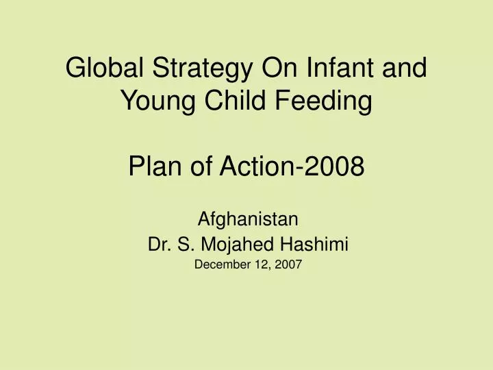 global strategy on infant and young child feeding plan of action 2008