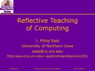 Reflective Teaching of Computing