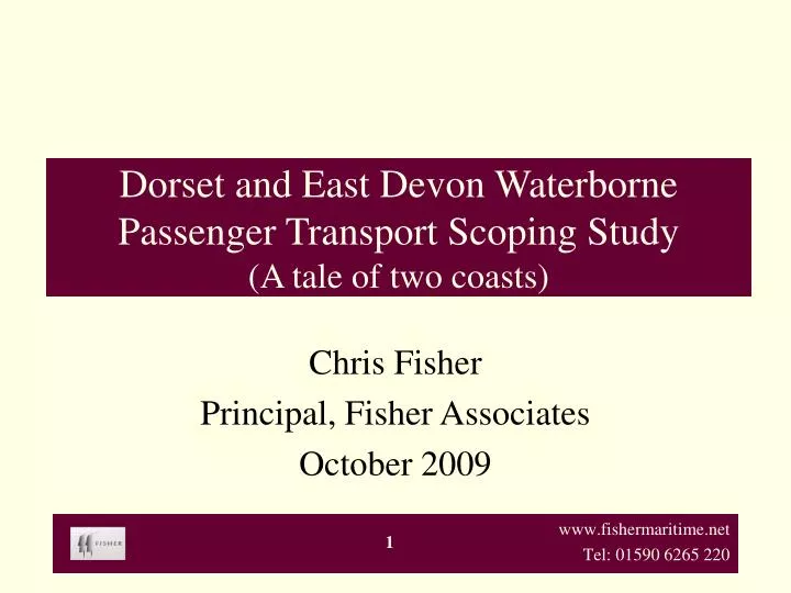 dorset and east devon waterborne passenger transport scoping study a tale of two coasts