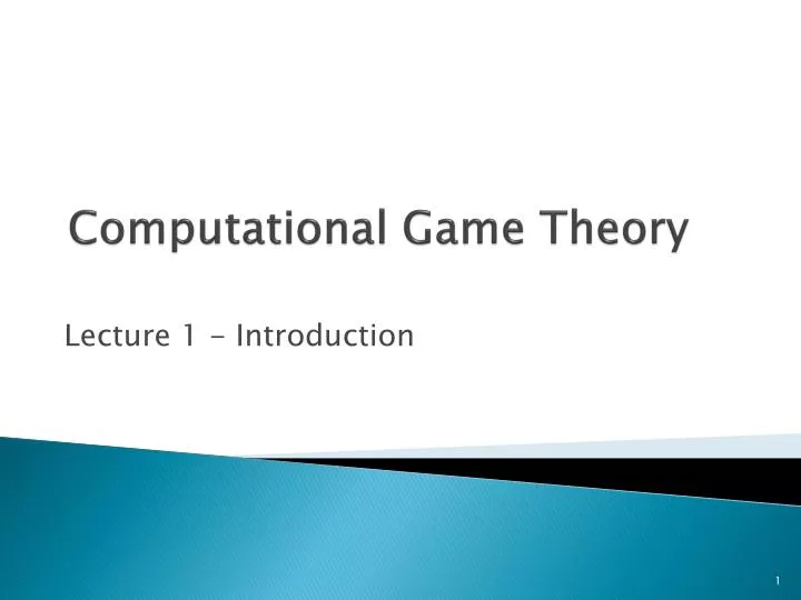 computational game theory
