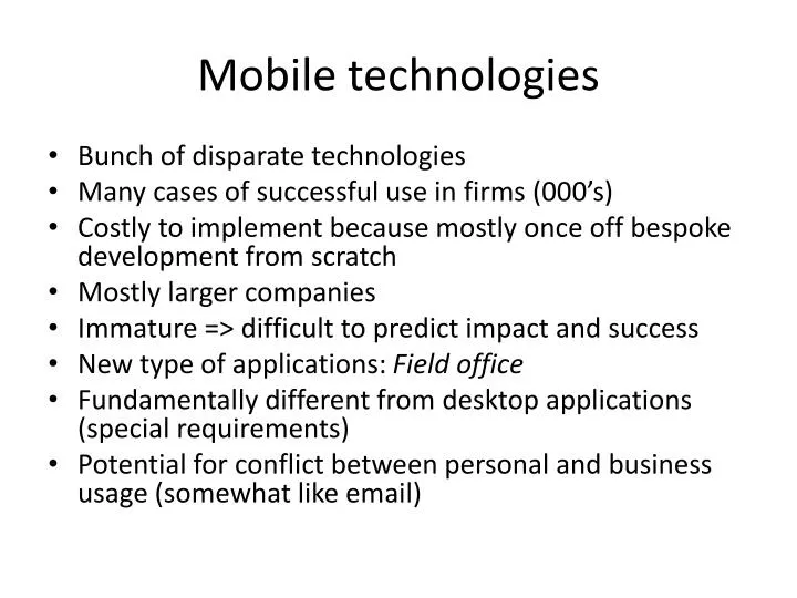 mobile technologies