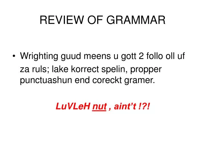 review of grammar