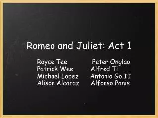 Romeo and Juliet: Act 1