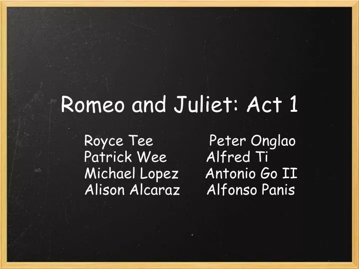 romeo and juliet act 1
