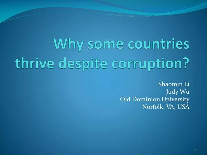 why some countries thrive despite corruption