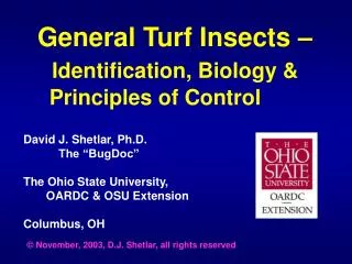 General Turf Insects – Identification, Biology &amp; Principles of Control