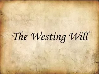 The Westing Will
