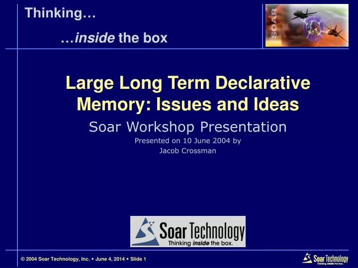 large long term declarative memory issues and ideas