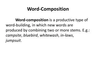Word-Composition