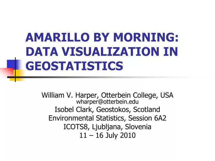 amarillo by morning data visualization in geostatistics