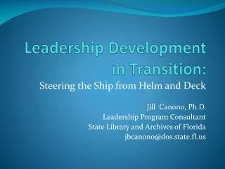 Leadership Development in Transition: