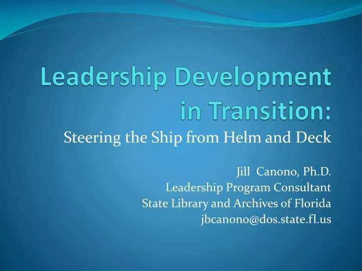 leadership development in transition