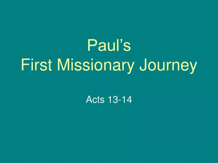 paul s first missionary journey