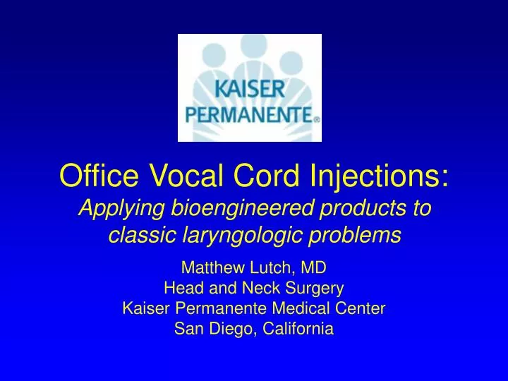 office vocal cord injections applying bioengineered products to classic laryngologic problems