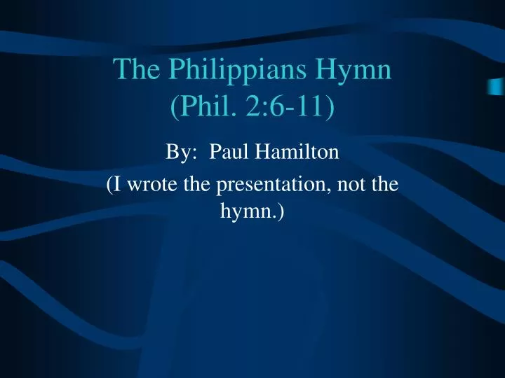the philippians hymn phil 2 6 11