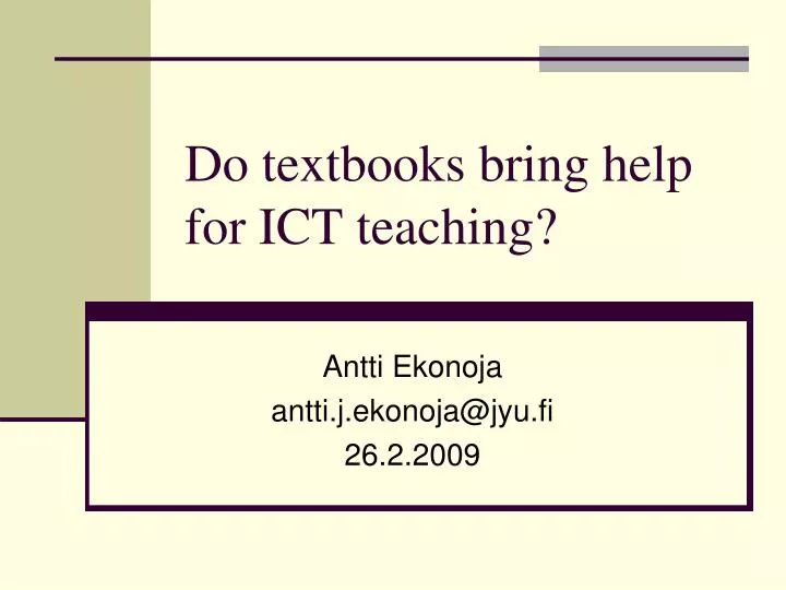 do textbooks bring help for ict teaching