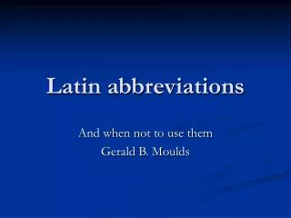 Latin abbreviations