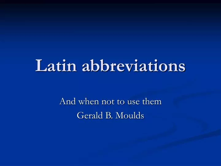 latin abbreviations