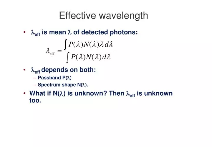 effective wavelength