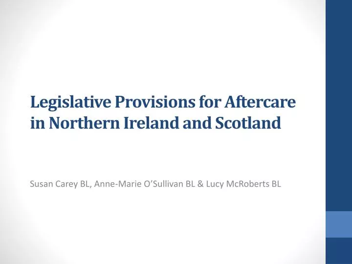 legislative provisions for aftercare in northern ireland and scotland