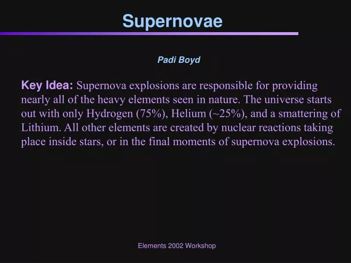supernovae