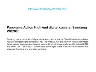 Panorama Action High end digital camera