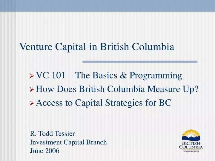 venture capital in british columbia