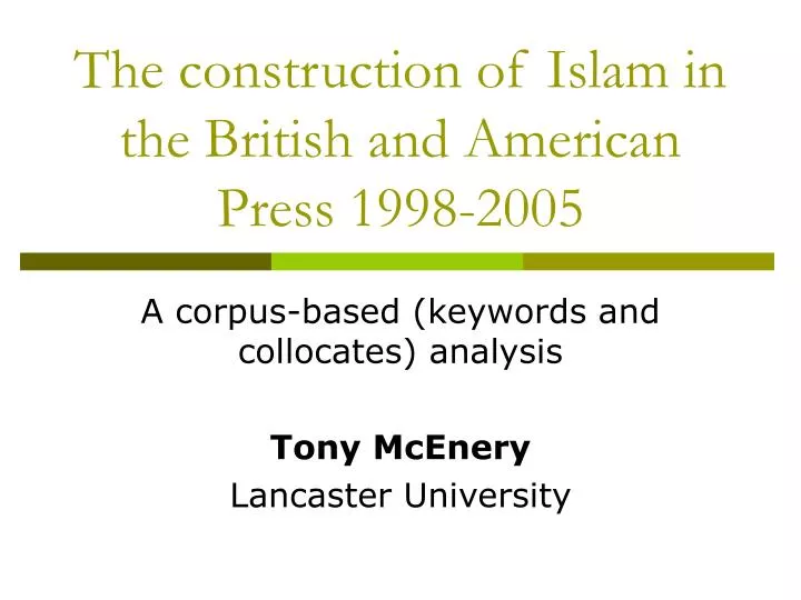 the construction of islam in the british and american press 1998 2005