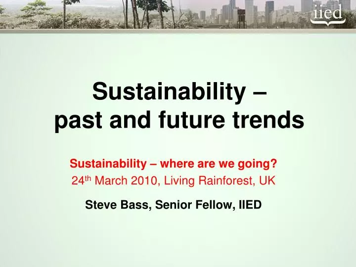 sustainability past and future trends