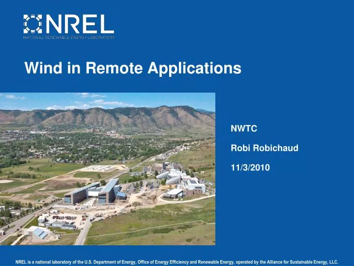 wind in remote applications