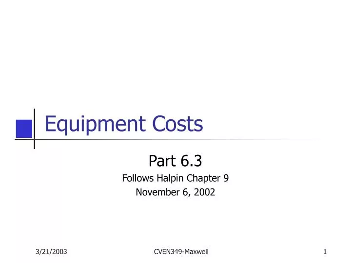 equipment costs
