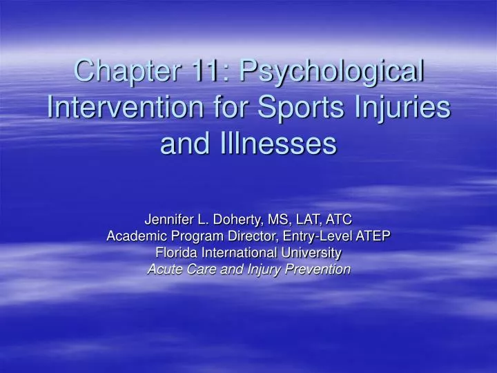 chapter 11 psychological intervention for sports injuries and illnesses
