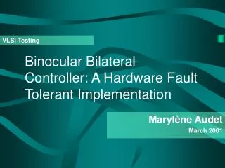 Binocular Bilateral Controller: A Hardware Fault Tolerant Implementation