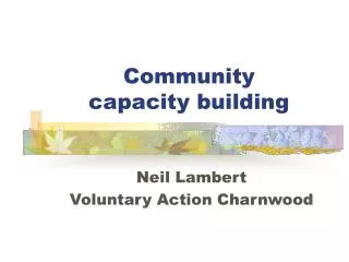 Community capacity building