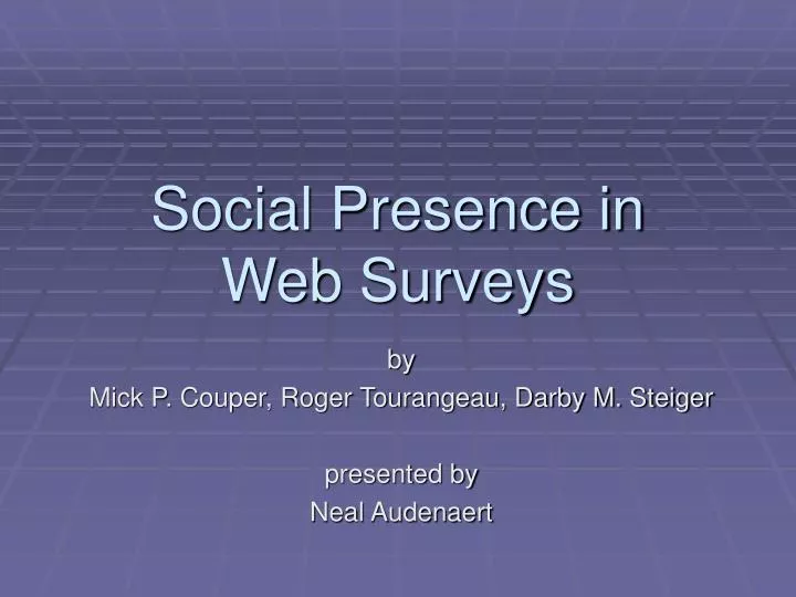 social presence in web surveys