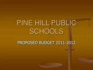 PINE HILL PUBLIC SCHOOLS