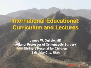 International Educational: Curriculum and Lectures