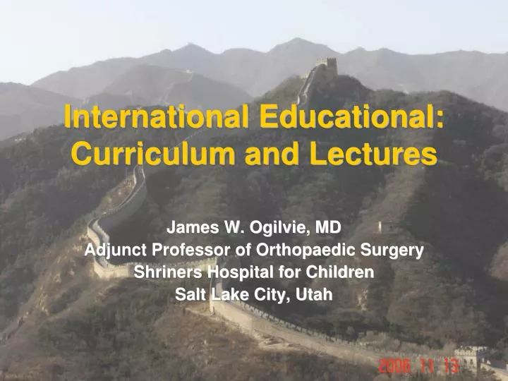 international educational curriculum and lectures