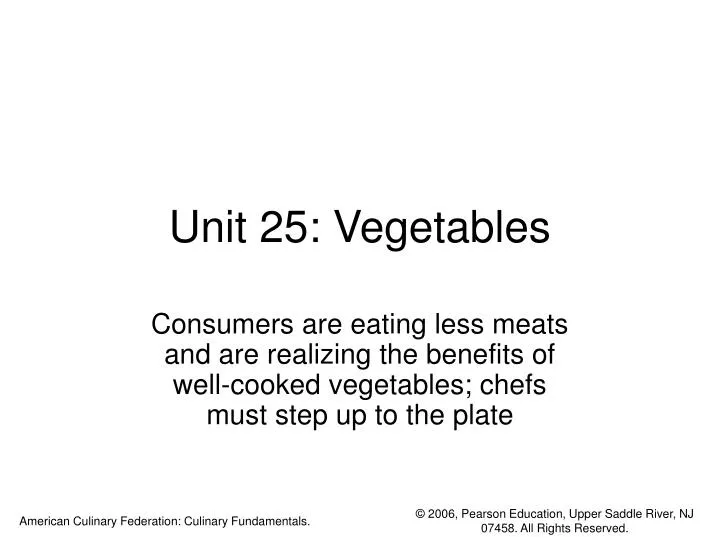 unit 25 vegetables