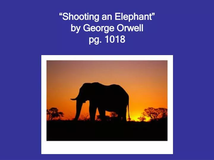 shooting an elephant by george orwell pg 1018