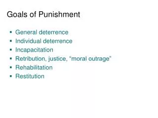 Goals of Punishment