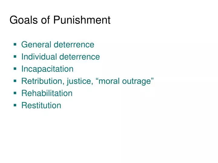 goals of punishment